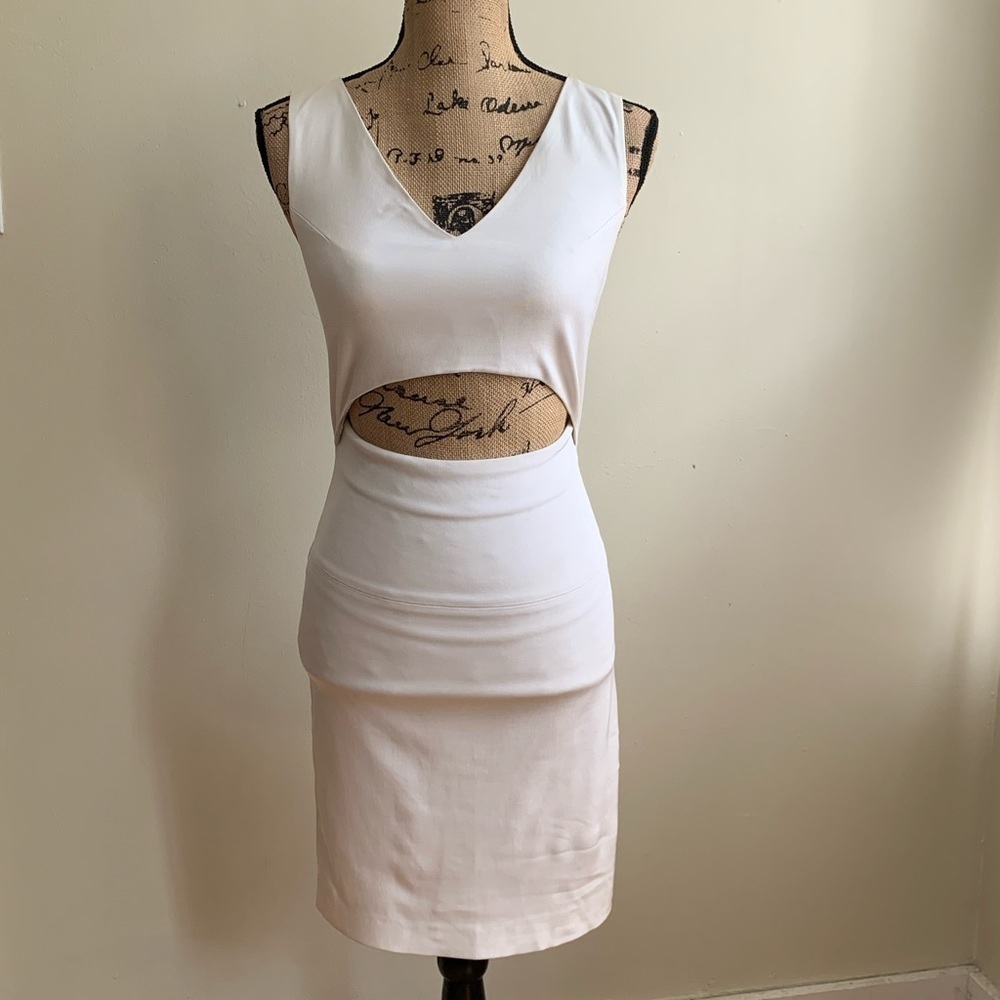 French Connection white bare midriff dress size 8